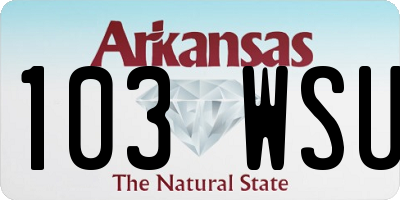 AR license plate 103WSU