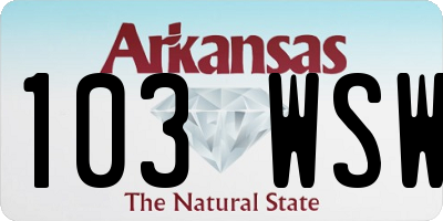 AR license plate 103WSW