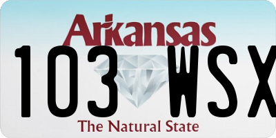 AR license plate 103WSX