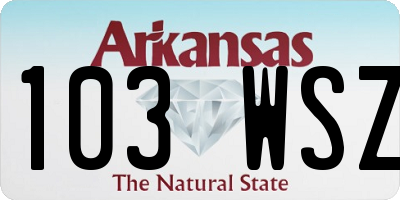 AR license plate 103WSZ