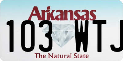 AR license plate 103WTJ