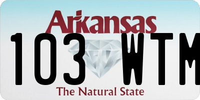 AR license plate 103WTM