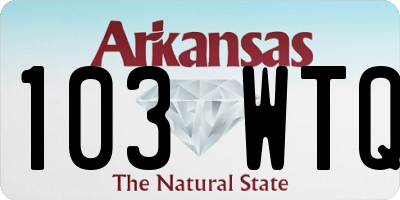 AR license plate 103WTQ