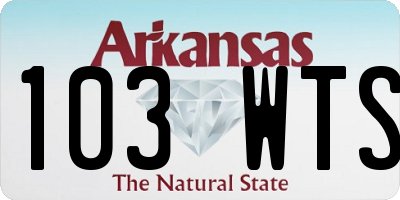 AR license plate 103WTS