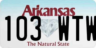 AR license plate 103WTW