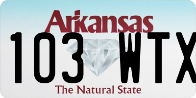 AR license plate 103WTX