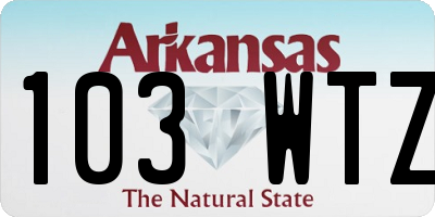 AR license plate 103WTZ