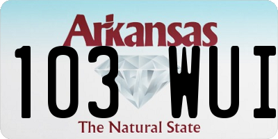 AR license plate 103WUI