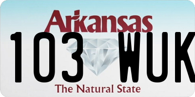 AR license plate 103WUK