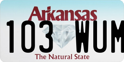 AR license plate 103WUM