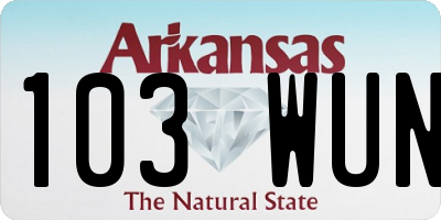 AR license plate 103WUN