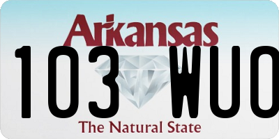 AR license plate 103WUO