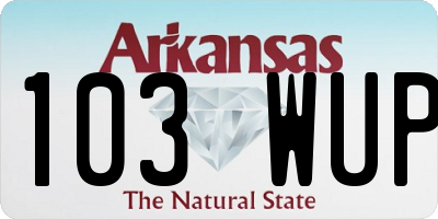 AR license plate 103WUP