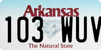 AR license plate 103WUV