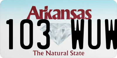 AR license plate 103WUW