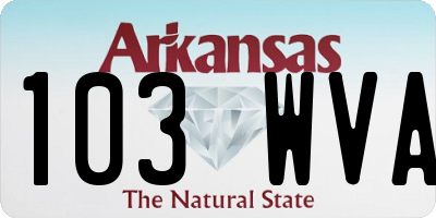 AR license plate 103WVA