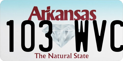 AR license plate 103WVC