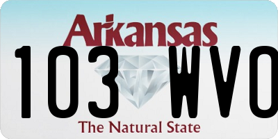 AR license plate 103WVO