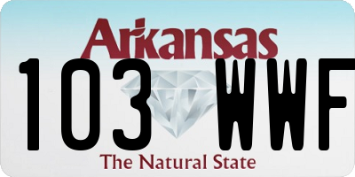 AR license plate 103WWF