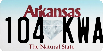 AR license plate 104KWA