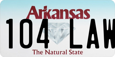 AR license plate 104LAW