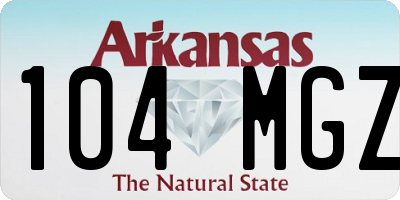 AR license plate 104MGZ