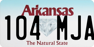 AR license plate 104MJA