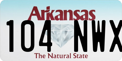 AR license plate 104NWX