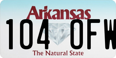 AR license plate 104OFW