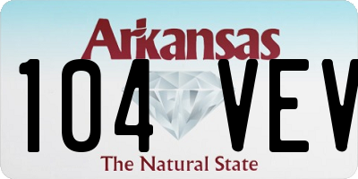 AR license plate 104VEV
