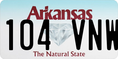AR license plate 104VNW