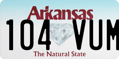 AR license plate 104VUM