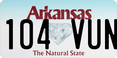 AR license plate 104VUN