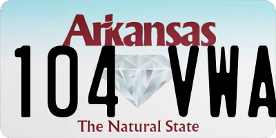 AR license plate 104VWA
