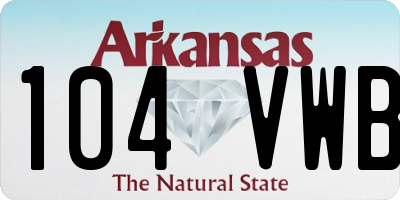 AR license plate 104VWB
