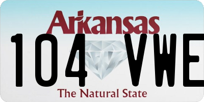 AR license plate 104VWE