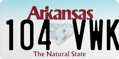 AR license plate 104VWK
