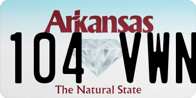 AR license plate 104VWN