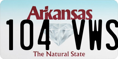AR license plate 104VWS
