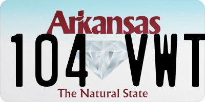 AR license plate 104VWT