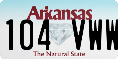 AR license plate 104VWW
