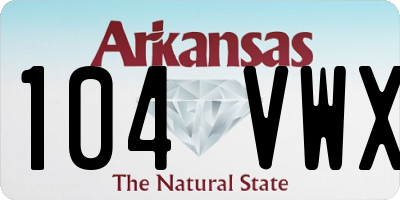 AR license plate 104VWX
