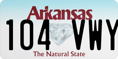 AR license plate 104VWY