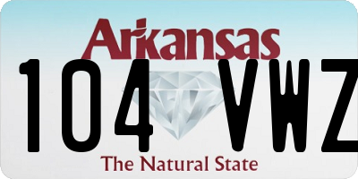 AR license plate 104VWZ