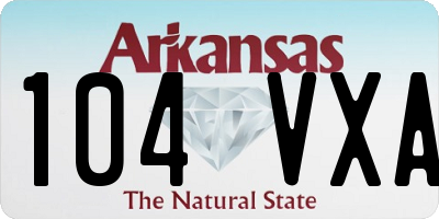 AR license plate 104VXA