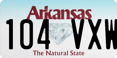AR license plate 104VXW
