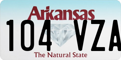 AR license plate 104VZA