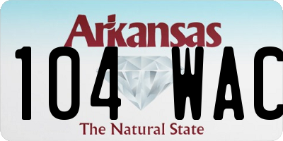 AR license plate 104WAC