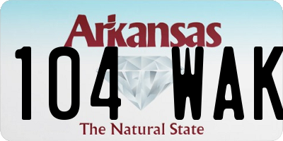 AR license plate 104WAK