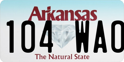 AR license plate 104WAO